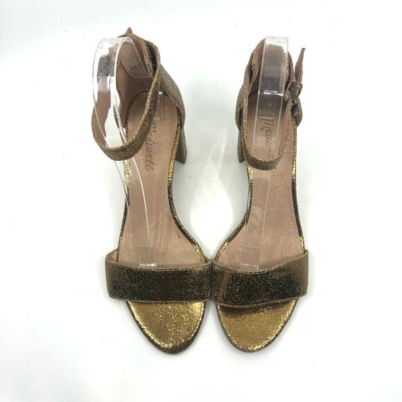 Madewell The Regina Metallic Gold Ankle-Strap Sandals Women's 8 US - Picture 5 of 9